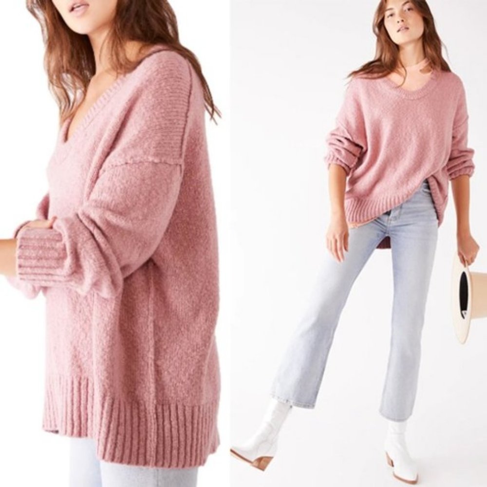 NEW Free People Brookside Tunic Sweater Pink $128 - Picture 11 of 11